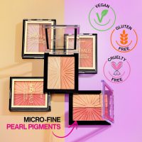 Wet n Wild MegaGlo Blushlighter, Blendable Blush & Highlighter Set, Shimmery Metallic Finish, Highlight Bling - Image 3