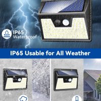 Peasur Solar Lights Outdoor Motion Sensor, 6 Pack 140 LED Solar Powered Fence Light Waterproof, 3 Modes Security Wall Lighting for Outside Yard Deck Garden - Image 5