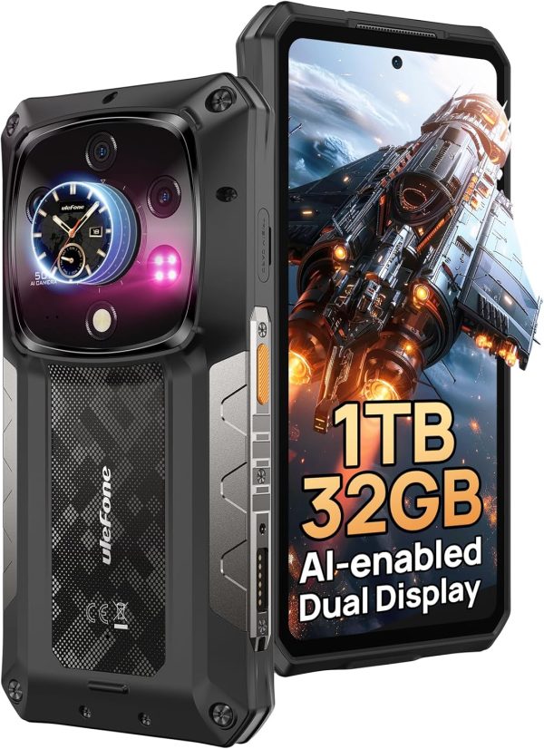 Ulefone Armor 28 Ultra 5G AI Rugged Phone, 32GB+1TB/2TB Expansion, Dimensity 9300+ 12-Core, 6.67" AMLOD Dual Screen, 64MP+50MP+50MP, 120W Charging, 50W Wireless Charging, 8K Video, Widevine L1