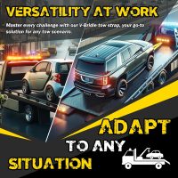Tow Straps V Bridle w/ 15'' J Hooks | 3" x 24'' Recovery V Strap for Car Hauler, Wrecker Rollback | 5400 lbs Working Load | Heavy Duty Tow Straps with Hooks for Towing and Recovery - Image 6