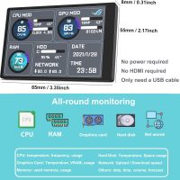 WOWNOVA English Version Computer Temp Monitor, ARGB PC Case Display, IPS USB Mini Screen, CPU RAM HDD Data Monitor - Image 3