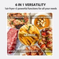 TOSHIBA 6-in-1 Inverter Countertop Microwave Oven Healthy Air Fryer Combo, MASTER Series, Air Fryer, Broil, Convection, Speedy Combi, Even Defrost, Sound On/Off 27 Auto Menu Stainless Steel - Image 2