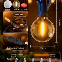 Brightown Outdoor String Lights, 50FT 25 G40 Bulbs Shatterproof Patio Lights, IP65 Waterproof Dimmable Hanging Connectable Globe LED Outdoor Lights for Backyard, Bistro, Porch, Deck, Balcony - Image 6