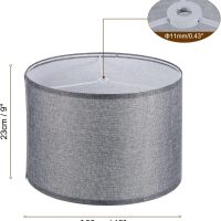 PATIKIL Drum Lamp Shades, 13"x13"x9" Linen Round Lamp Shade for Table Lamps Easy Assembly Lampshade for Table Lamps Floor Lamps Bedside, Gray - Image 2