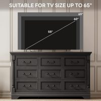 LIKIMIO Farmhouse Dresser for Bedroom with 9 Drawers, 58" Wide Wood Chest of Drawers with Roman Column, Dresser TV Stand for 65", Closet Storage Dressers Organizer for Bedroom, Living Room, Hallway - Image 7