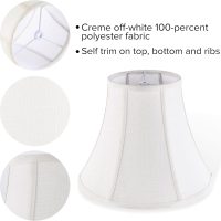 Creme White Bell Lamp Shades Set of 2 Medium Shade 6.7``Top x 13``Bottom x 10``High(Spider) Traditional Lampshade for Table & Bedside Lamp - Replacement Lampshades By JERHOUS - Image 2