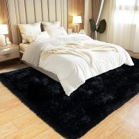 KING DARE 8x10 Area Rugs for Living Room, Soft Plush Fluffy Shaggy Fuzzy Furry Large Black Rug, Anti-Slip Washable Modern Big Floor Carpet for Bedroom Aesthetic Home Decor - Image 7