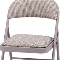 MECO 4-Pack Steel Frame Folding Dining & Event Chairs, Chicory Lace Motif Upholstery, Beige - Foldable Seating with Cushioned Seat and Padded Back for Kitchen, Parties or Game Tables - Image 7