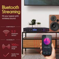 Pyle Bluetooth Home Theater Amplifier - 200 Watts into 5 Channels with Subwoofer Out, Wireless Streaming, USB/SD with MP3 player, RCA Input, FM Radio, LCD Display - PDA7BU - Image 3