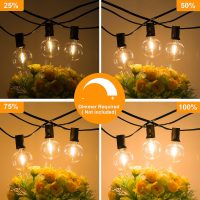 100ft 2-Pack Outdoor G40 LED Globe String Lights Dimmable Waterproof Shatterproof Light Strings with 52 Bulbs Connectable Commercial Hanging Lights for Christmas Patio House Backyard Balcony Party - Image 5