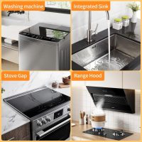 Stainless Steel Stove Gap Covers (2 Pack), Upgraded Version, Stove Gap Filler, Range Trim Kit for Kitchen Counter, Heat Resistant, Adjustable Length 13.8” to 27.5”, Width1.3” - Image 8