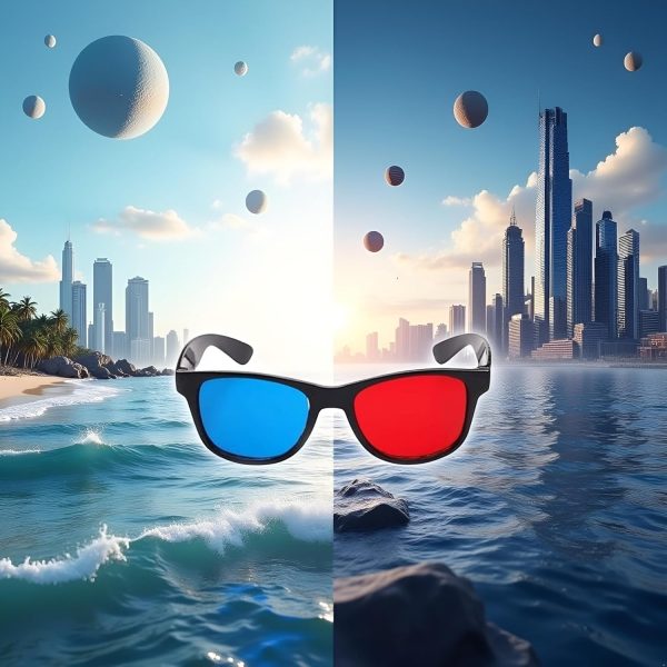 1Pc Red and Blue 3D Glasses,3D Viewing Glasses,Universal TV Movie Dimensional Video Frame,DVD Game 3D Style,Televisions and Video Accessories