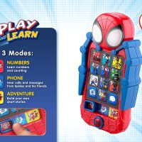 eKids Spidey and His Amazing Friends Toy Phone for Toddler with Built-in Preschool Learning Games, Educational Toys for Activities and Pretend Play, for Fans of Spiderman Gifts - Image 3