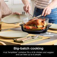 Ninja Crispi 4-in-1 Portable Glass Air Fryer Cooking System, 1500W, 4QT & 6-Cup TempWare Glass Containers with Storage Lids, Microwave, Freezer & Dishwasher Safe, Cyberspace Gray, FN101GY - Image 5