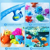 Magnetic Fishing Game Toys for Kids Toddlers 3-5 4-8, Water Table Bathtub Toys with Pole Rod Net Plastic Floating Fish, Water Bath Pool Outdoor Toys for Kids Toddlers Baby Age 3 4 5 6 7 8 Year Old - Image 7