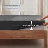 BEDLORE Waterproof Mattress Protector, Queen Size Mattress Pad Noiseless with Deep Pocket 6"-18" Depth, Soft Breathable Dirt-Proof Bed Mattress Cover Washable for Home, Bedroom, Hotel (Gray) - Image 4