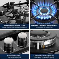 Gas Cooktop 30 Inch, Amzgachfktch 5 Burners Gas Stove, Built-in NG/LPG Convertible Gas Stove Top, Black Tempered Glass Propane Cooktop with Thermocouple Protection - Image 3