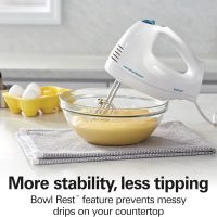 Hamilton Beach 6-Speed Electric Hand Mixer with Whisk, Traditional Beaters, Snap-On Storage Case, 250 Watts, White - Image 6