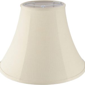 Aspen Creative 38004 Traditional Handsewn Bell Shaped Collapsible Spider Construction Lamp Shade in Cream, 8" Top x 17" Bottom x 13" Slant, Set of 1