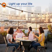 addlon 100FT(50FT*2) LED Outdoor String Lights Waterproof Patio Lights with Shatterproof ST38 Replaceable Bulbs, Dimmable Outside Hanging Light Connectable for Porch, Backyard, 2200K - Image 8