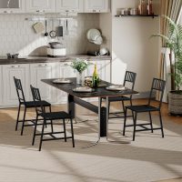 HOOBRO Kitchen Chairs Set of 2, Wooden Dining Room Chairs with Metal Frame, Dining Chairs with Back, Easy to Assemble, Farmhouse Dining Chairs for Kitchen, Living Room, Black BB39CD01 - Image 4
