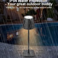 HASUN 2 Pack LED Cordless Rechargeable Table Lamp, 5200mAh Battery Operated Desk Lamp Table Light, Aluminum Shell, 3 Color Stepless Dimming Up Waterproof for Coffee Table/Indoor/Camping (Black) - Image 3
