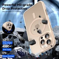 Magnetic for iPhone 16 Pro Case, Compatible with MagSafe, Military Grade Shockproof Anti-Scratch Slim Translucent Matte Phone Case for iPhone 16 Pro - Desert Gold - Image 5