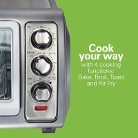 Hamilton Beach Air Fryer Toaster Oven Combo with Large Capacity, Fits 6 Slices or 12” Pizza, 4 Cooking Functions for Convection, Bake, Broil, Roll-Top Door, Easy Reach Sure-Crisp, Stainless Steel - Image 5