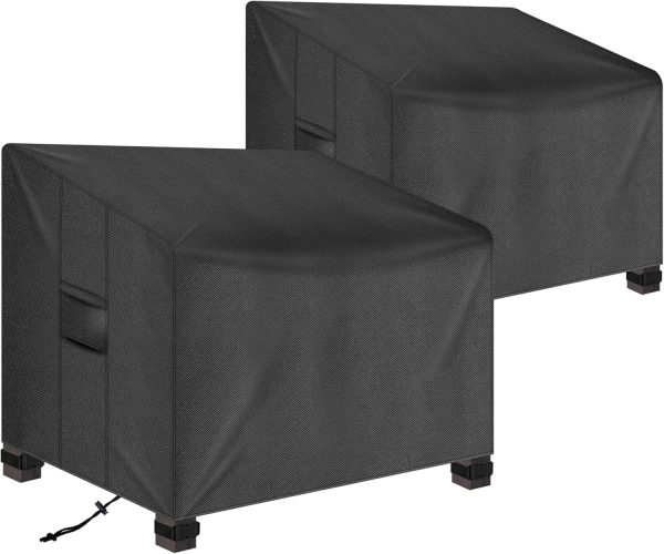 Patio Chair Covers,600D Heavy Duty and Waterproof Outdoor Garden Patio Furniture Covers Fits Up to 40W x 37D x 30H inches (2 Pack)