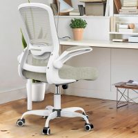 Mimoglad Home Office Chair, High Back Desk Chair, Ergonomic Mesh Computer Chair with Adjustable Lumbar Support and Thickened Seat Cushion (Modern, Beige) - Image 8