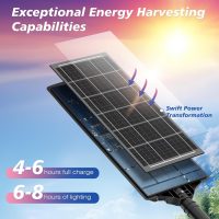 Solar Lights Outdoor, 6000K LED Solar Lights Outdoor Waterproof, Solar Flood Lights Outdoor with Motion Sensor and Remote Control, Solar Street Light Dusk to Dawn 4-Pack - Image 3