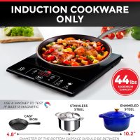 Mueller RapidTherm Portable Induction Cooktop, 1800W Hot Plate Electric Stove Top Burner. 8 Temp Levels, Auto-Off & Pot Detection, LED Display, Child Lock, 4 Programs, Burners for Cooking - Image 2