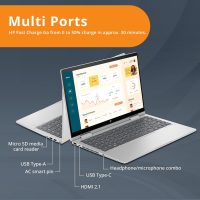 HP Envy x360 2-in-1 14" FHD Touchscreen Laptop, Intel i7-1355U, 16GB RAM, 1TB SSD, Backlit Keyboard, 5MP Camera, Fingerprint Reader, Wi-Fi 6E, Win 11, Silver - Image 9