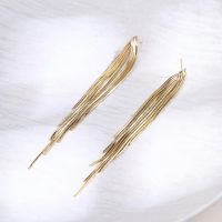 Gold Earrings for Women Stainless Steel Post Long Tassel Dangle Earrings Wedding Bridal Bridesmaid Party Earrings Chain Dangle Earrings Gold Drop Earrings - Image 6