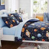 Twin Kids Comforter Set - 5 Pieces Twin Bedding Sets for Boys Girls Teen, Glow in The Dark Space Bed in A Bag with Sheets - Image 7