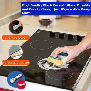 electric cooktop 4 burners