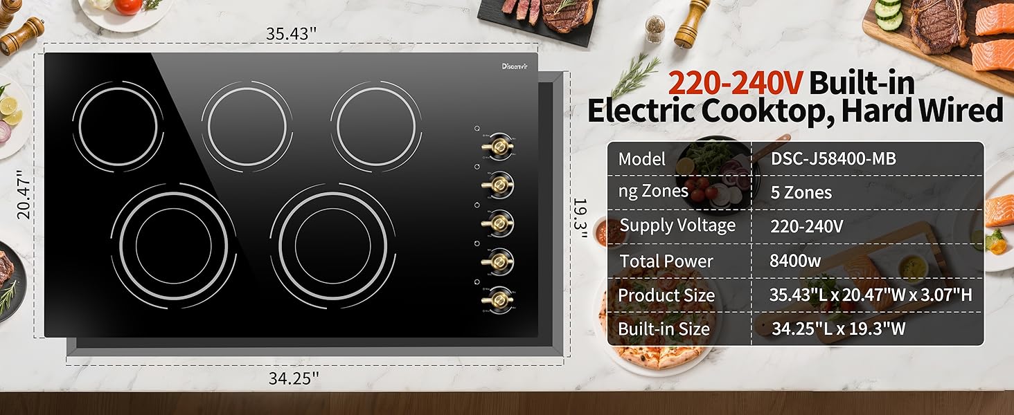 36 inch electric cooktop