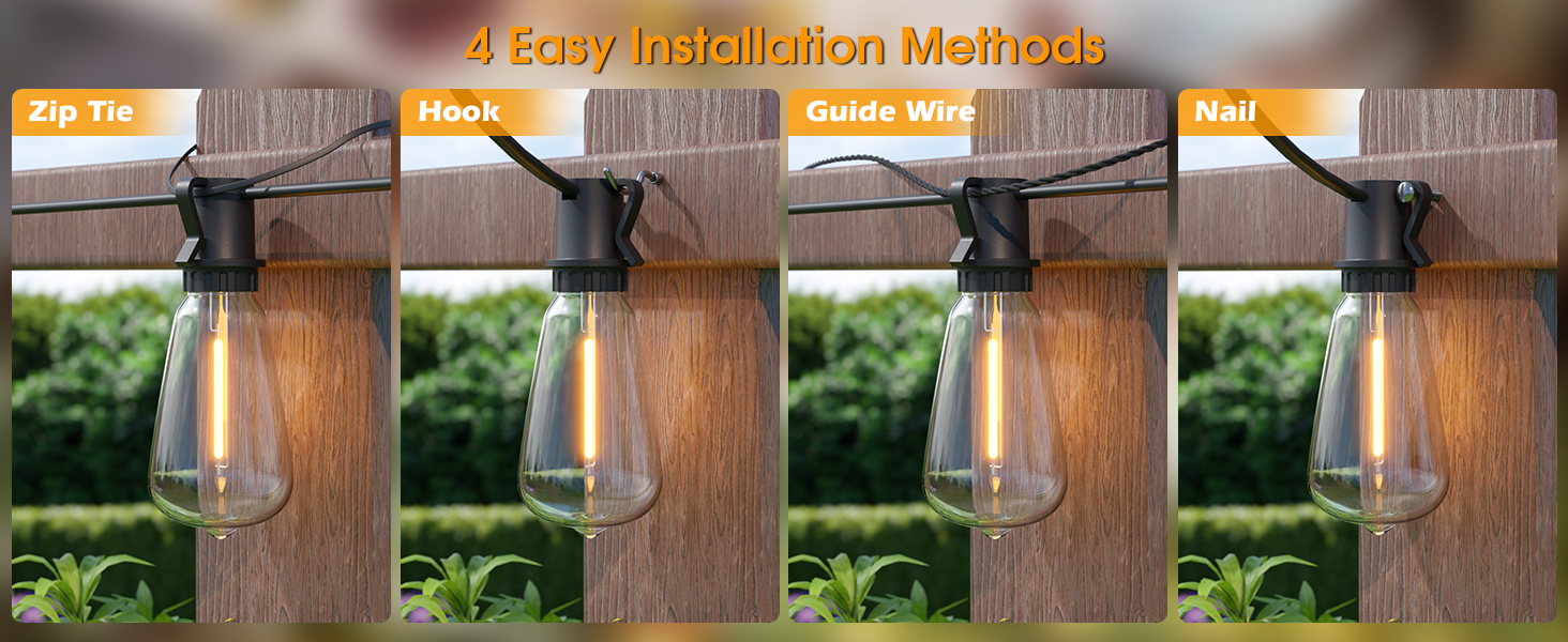 4 ways easy hanging outdoor string lights with hooks