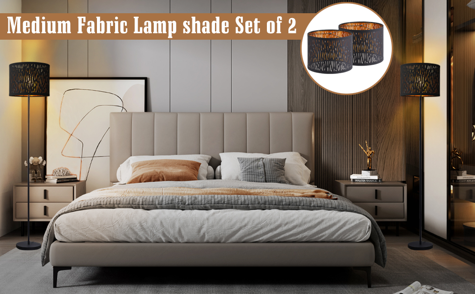 black lamp shades set of 2