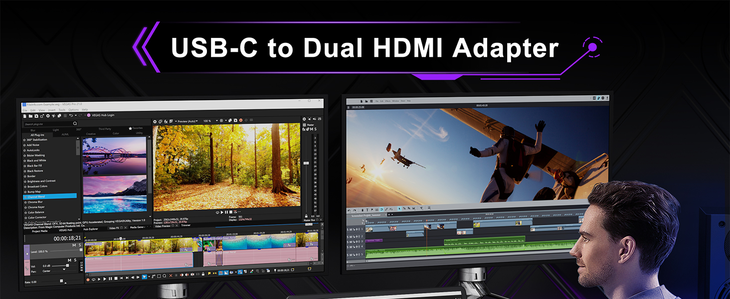 usb c hub dual hdmi