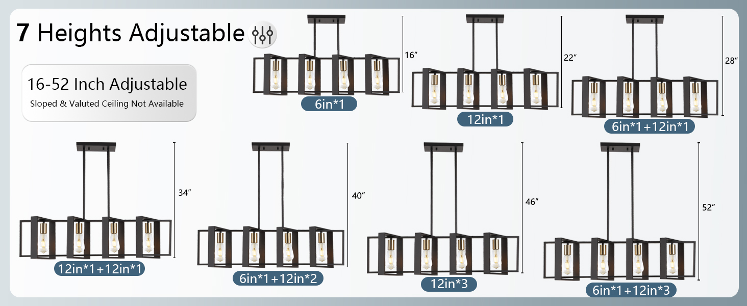 Adjustable Height Island Light