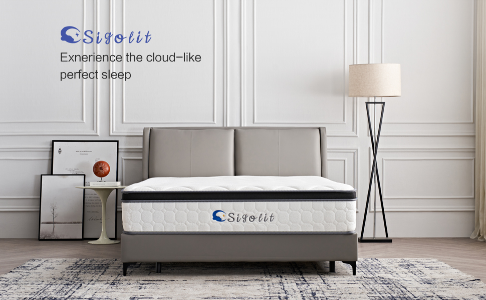Modern bedroom with a luxurious Sigolit memory foam mattress on a stylish bed frame.