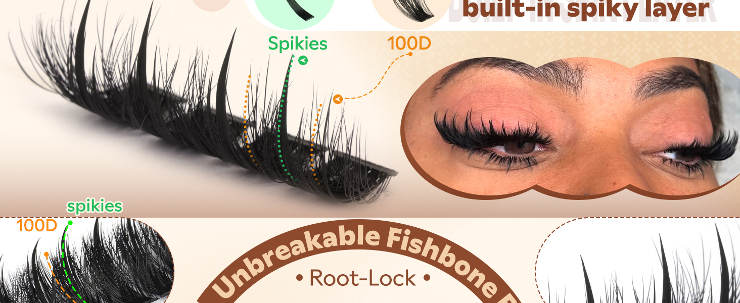 Manga Lash Clusters With Spikes Wispy Fluffy  Anime Eyelash Clusters Eyelash Extensions 