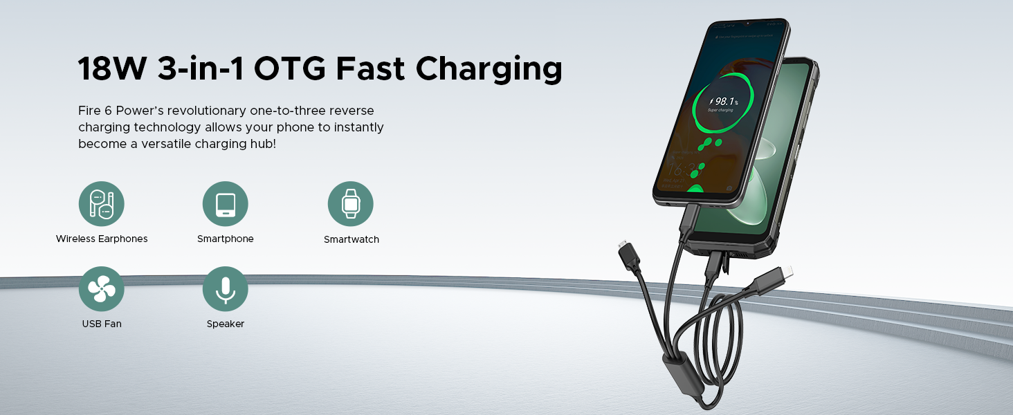 18W 3-in-1 OTG Fast Charging