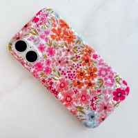 Qokey Compatible for iPhone 16 Case 6.1",Cute Garden Flowers Design for Women Shell Pattern Soft Bumper Lightweight Slim Fit TPU Shockproof Non-Yellowing Phone Cover for iPhone 16, Pink Floral - Image 6