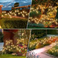 Solar Lights Outdoor Waterproof 4 Pack of 32 LEDs Garden Patio Firefly Decoration Unique Gifts Women Grandparents - Image 6