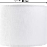 Set of 2 Pure White Linen Drum Lamp Shade 13" Top x 13" Bottom x 10" High (Spider) Contemporary Lamp Shades for Table Lamps & Bedside Lamps Replacement Lampshade - GO&SO - Assembly is Required - Image 2