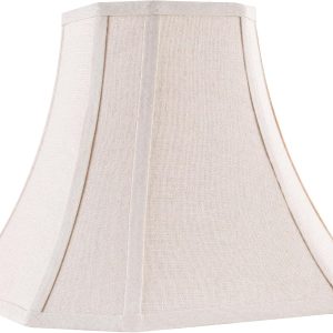 Beige Square Cut Corner Bell Lamp Shade Medium Lampshade 6.5``Top×13``Bottom×10.6``Hight(Spider) Rustic Lamp Shade for Table & Floor Lamp - Lampshade Replacement