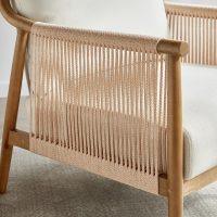 CHITA Braid Armchair, Modern Accent Chair for Living Room, Cream - Image 5