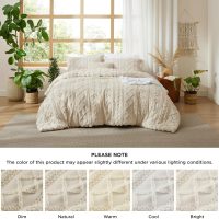 Bedsure Tufted Boho Comforter Set King Size - Beige Boho Bed Set, GentleSoft™ 3 Pieces Farmhouse Shabby Chic Embroidery Bedding, Gifts for Woman, Soft Jacquard King Comforter for All Seasons - Image 9
